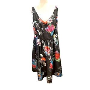City Chic floral Midi Dress with Flowy Skirt and Sleeveless Design size 14W